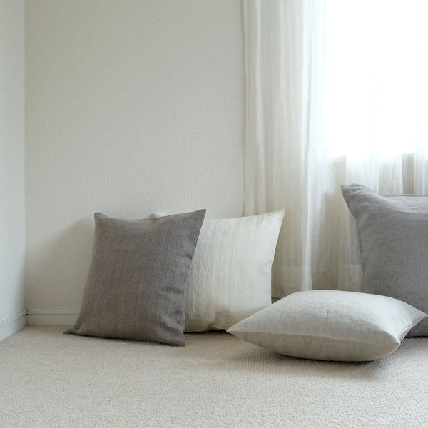 ウォッシュヘリンボーンクッション