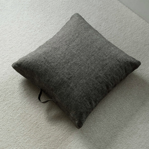 【在庫限り】フロアクッション 　シャンブレーブラウン