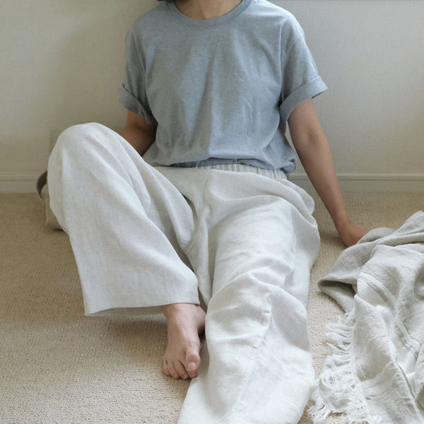 リネンスリープパンツ　オイスターモザイク