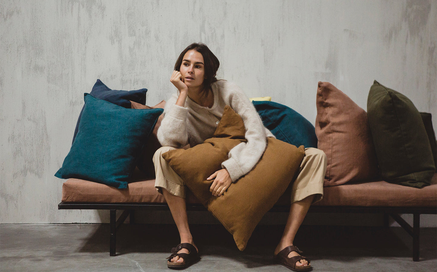 LIBECO クッションカバー  ハドソン